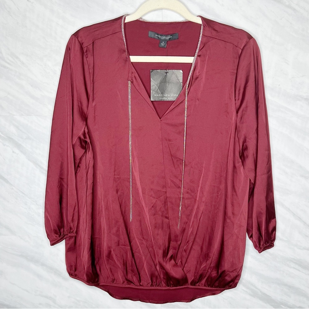 Marc New York Burgundy Blouse Medium